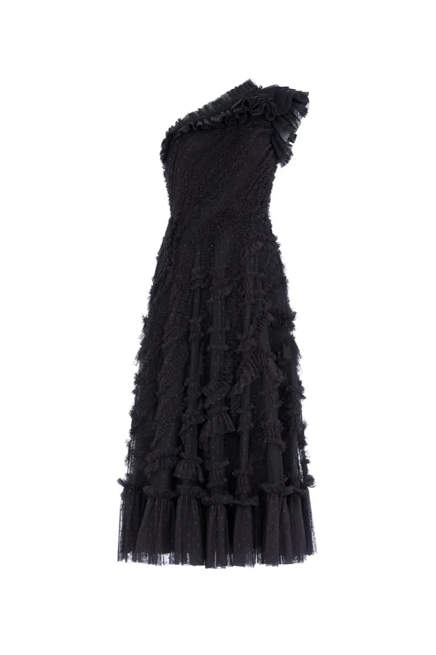 Aaliyah OneShoulder Ballerina Dress Black Women Needle and Thread Dresses