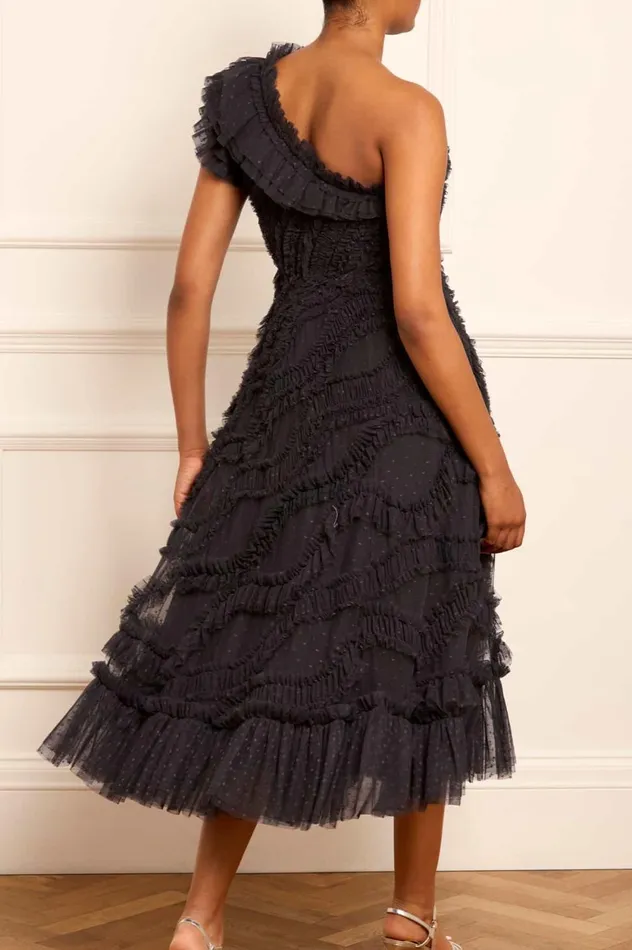 Aaliyah OneShoulder Ballerina Dress Black Women Needle and Thread Dresses