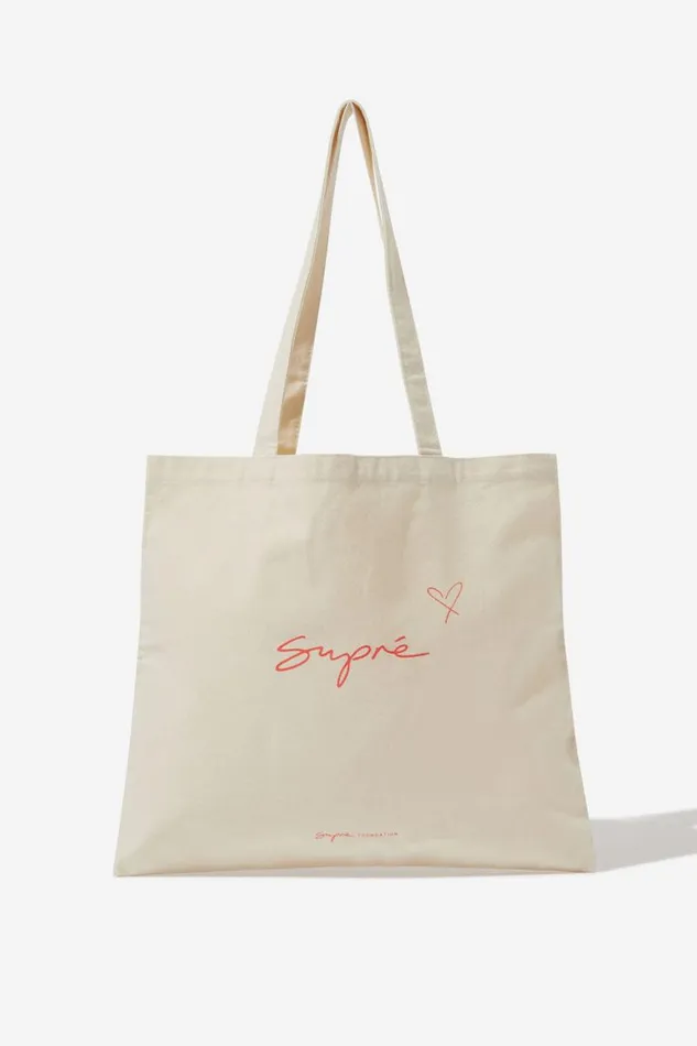 Accessories Supr Accessories Square Foundation Tote Bag Supre Red Heart