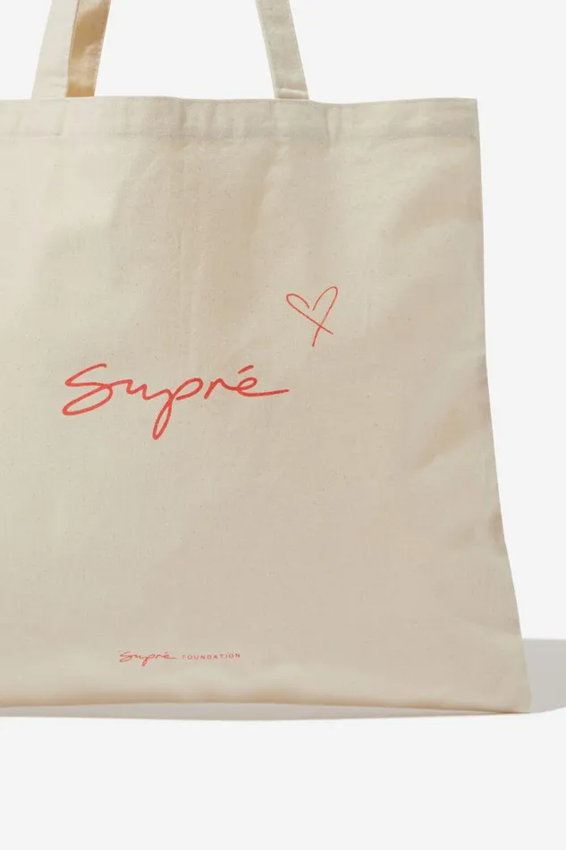 Accessories Supr Accessories Square Foundation Tote Bag Supre Red Heart