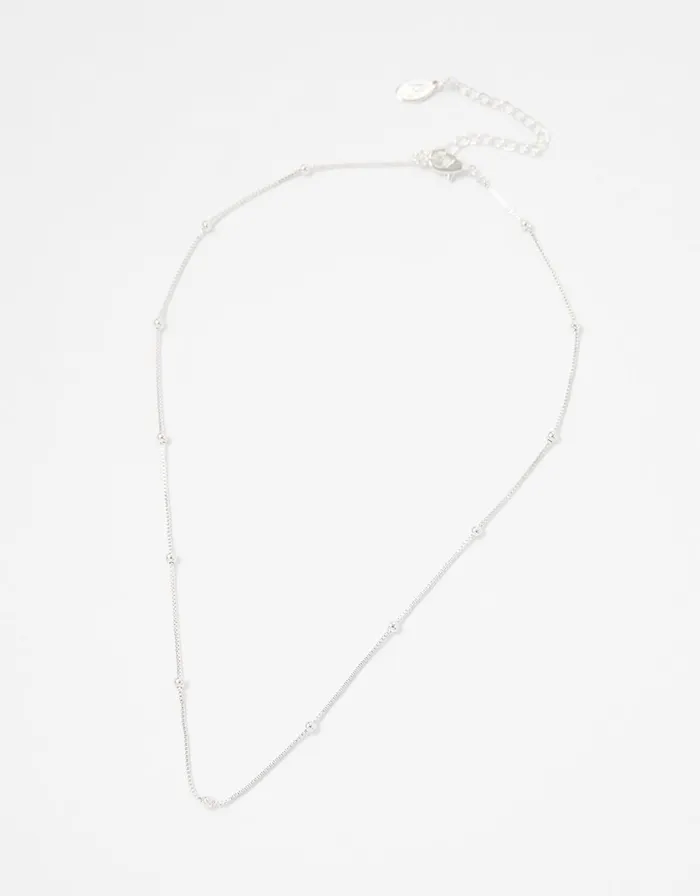 Accessorize Beaded Chain Necklace Silver Silver Women Necklaces