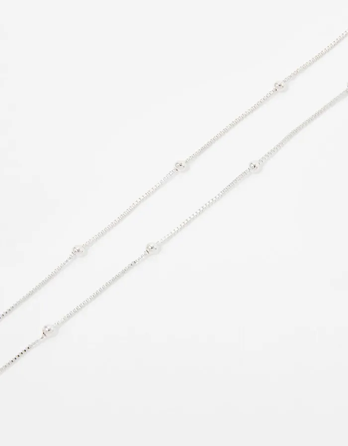 Accessorize Beaded Chain Necklace Silver Silver Women Necklaces