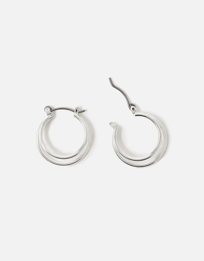 Accessorize Berry Blush Layered Hoops Women Earrings