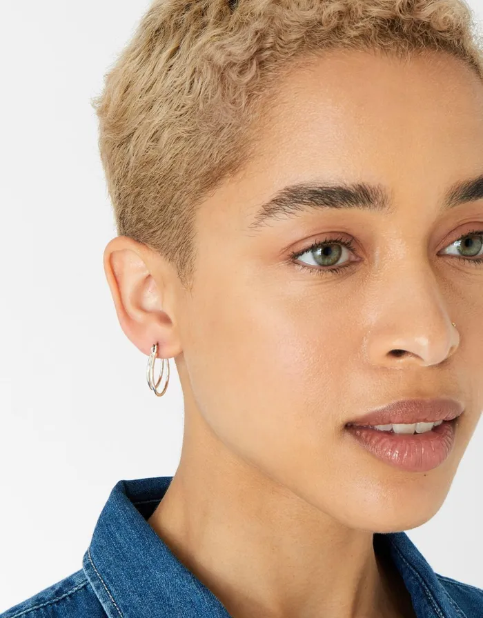 Accessorize Berry Blush Layered Hoops Women Earrings