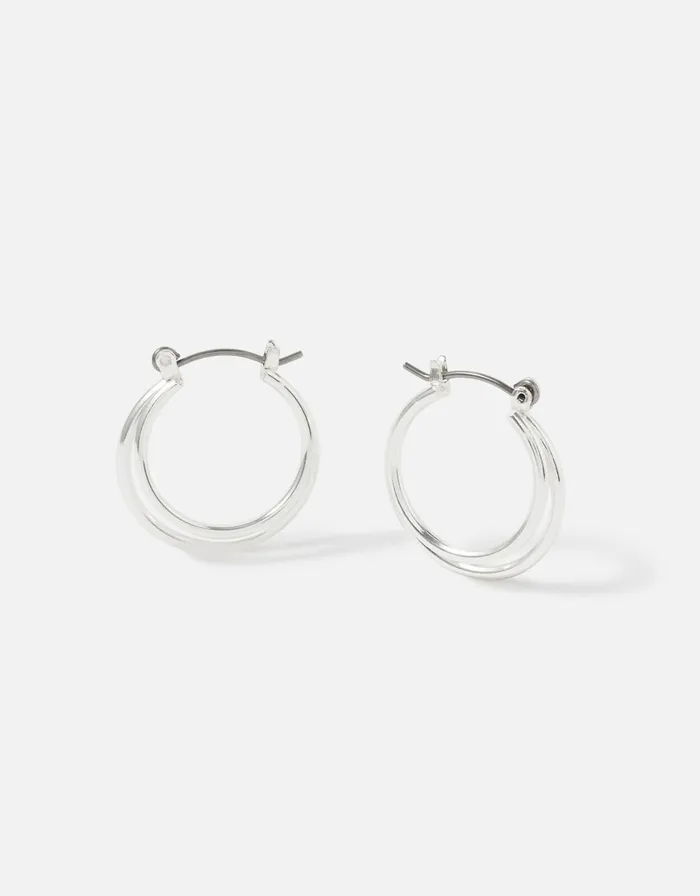 Accessorize Berry Blush Layered Hoops Women Earrings