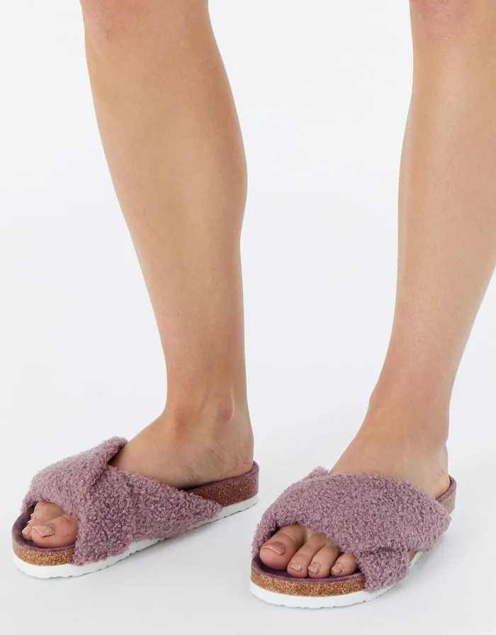 Accessorize Borg Twist Footbed Slippers Mink Mink Women Slippers