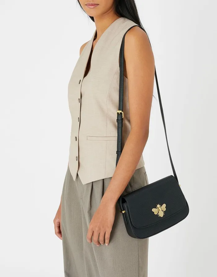 Accessorize Britney Bee CrossBody Bag Black Black Women Vegan Bags Backpacks and Purses