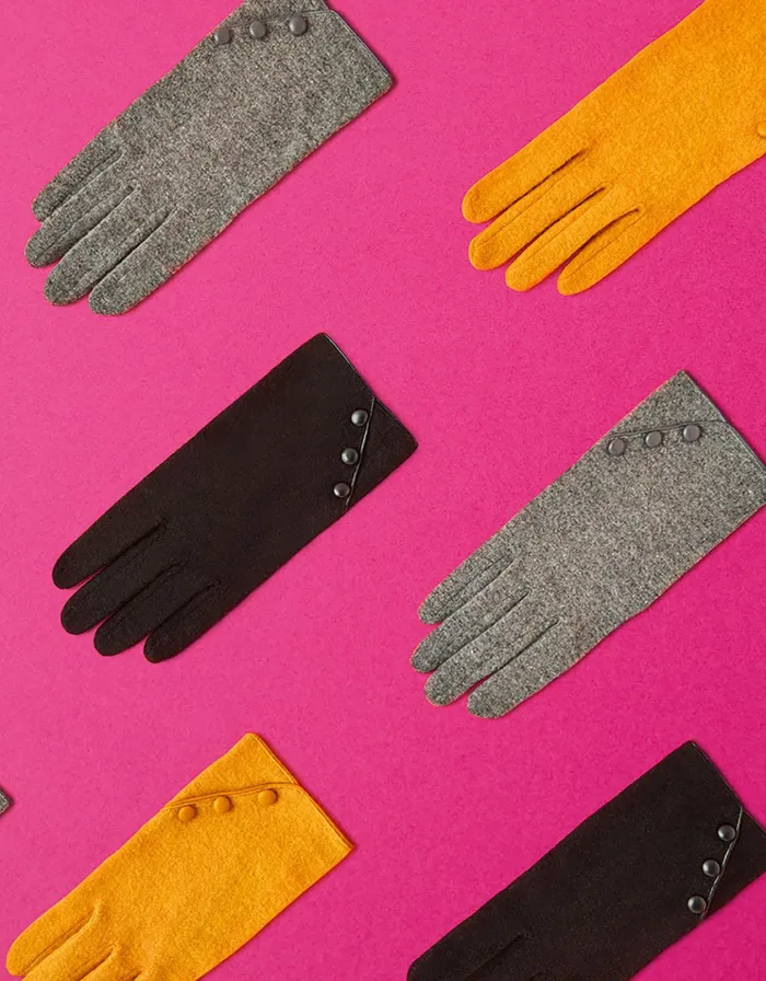 Accessorize Button Cuff Gloves In Wool Blend Grey Grey Women Gloves