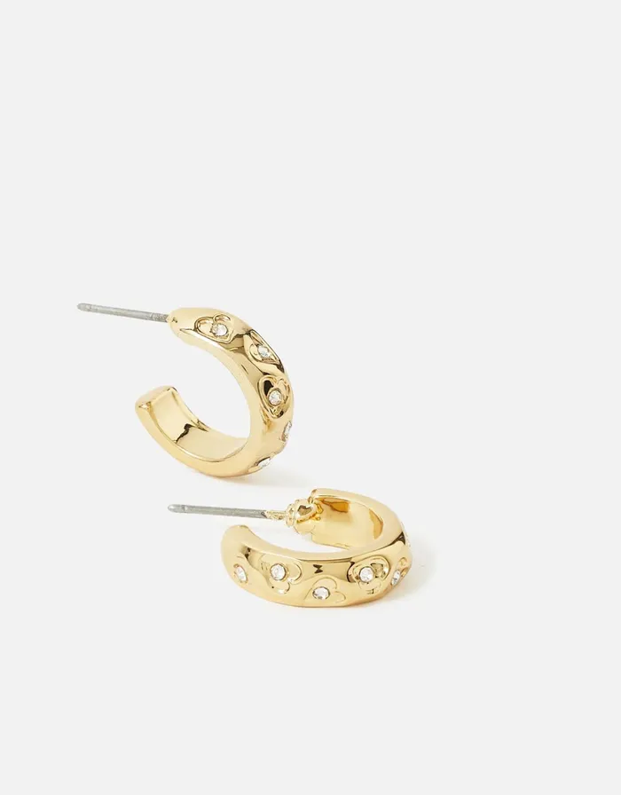 Accessorize Eye Candy Heart Print Hoop Women Earrings