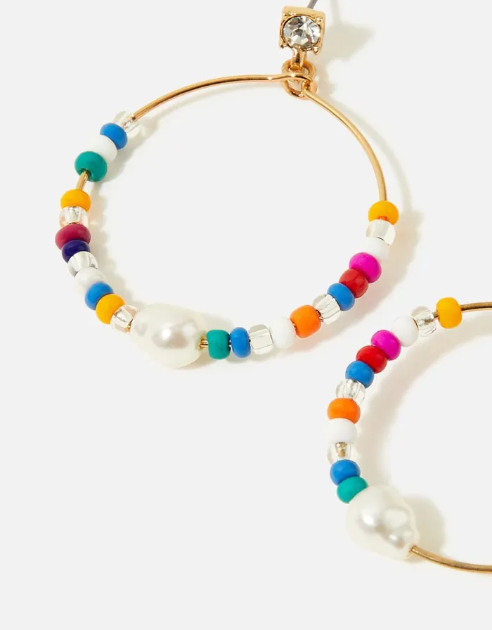 Accessorize Eye Candy Pearl Bright Hoop Women Earrings