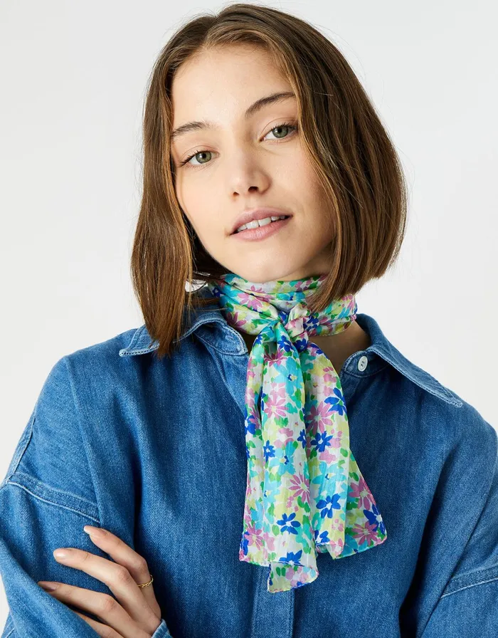 Accessorize Floral Silk Classic Scarf Women Scarves