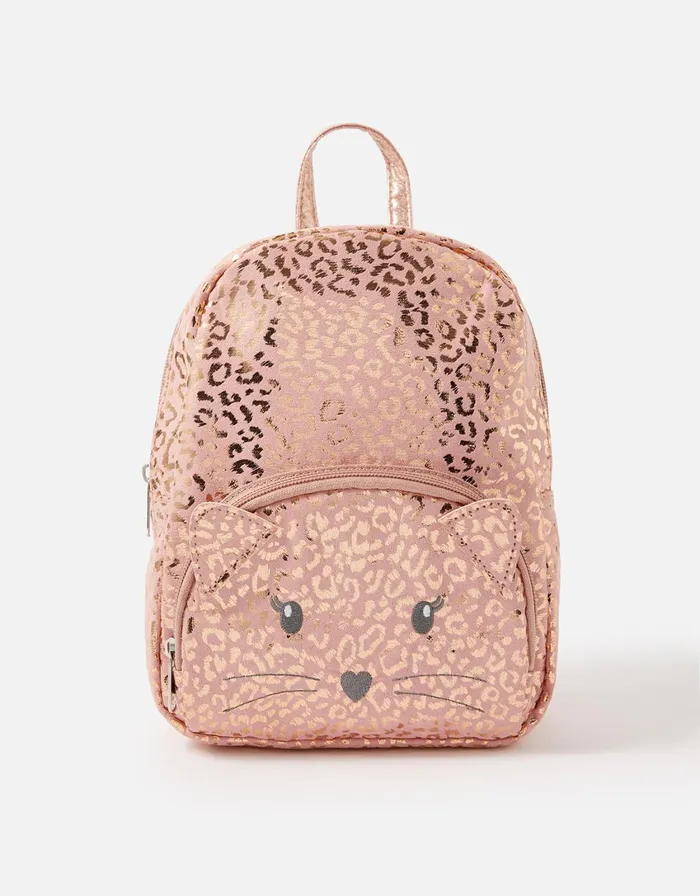 Accessorize Girls Cat Leopard Print Backpack Girls Bags