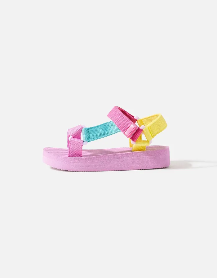 Accessorize Girls Colour Block Trekker Sandals Multi Brightsmulti Girls Shoes
