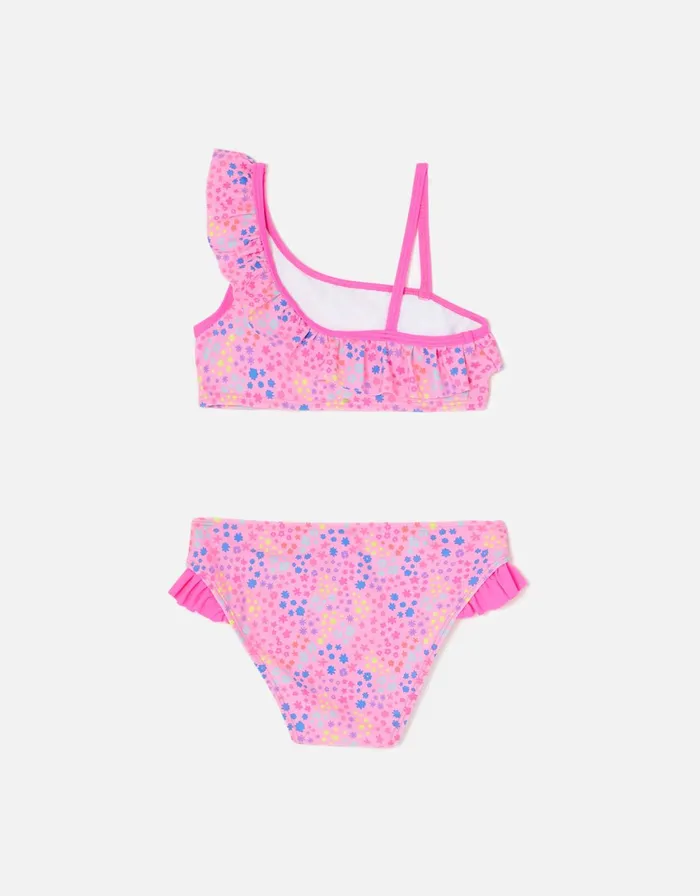 Accessorize Girls Ditsy Print Asymmetrical Bikini Multi Brightsmulti Girls Swimsuits And Swimming Costumes
