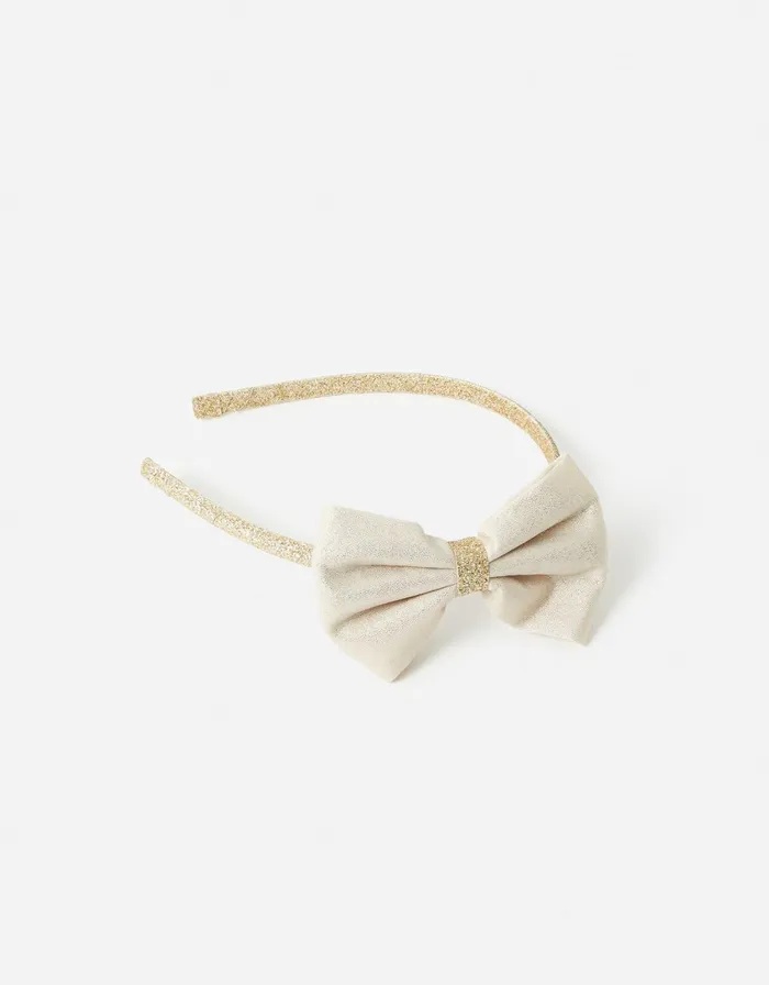 Accessorize Girls Glitter Bow Headband Girls Hair Accessories