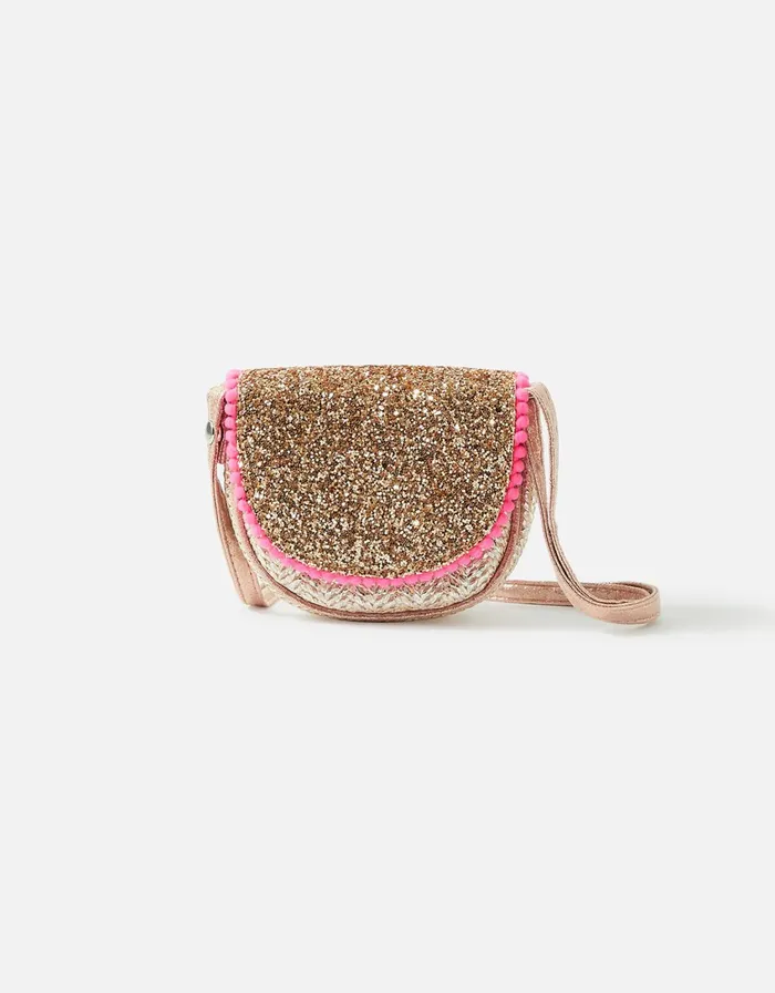Accessorize Girls Glitter Straw CrossBody Bag Girls Bags