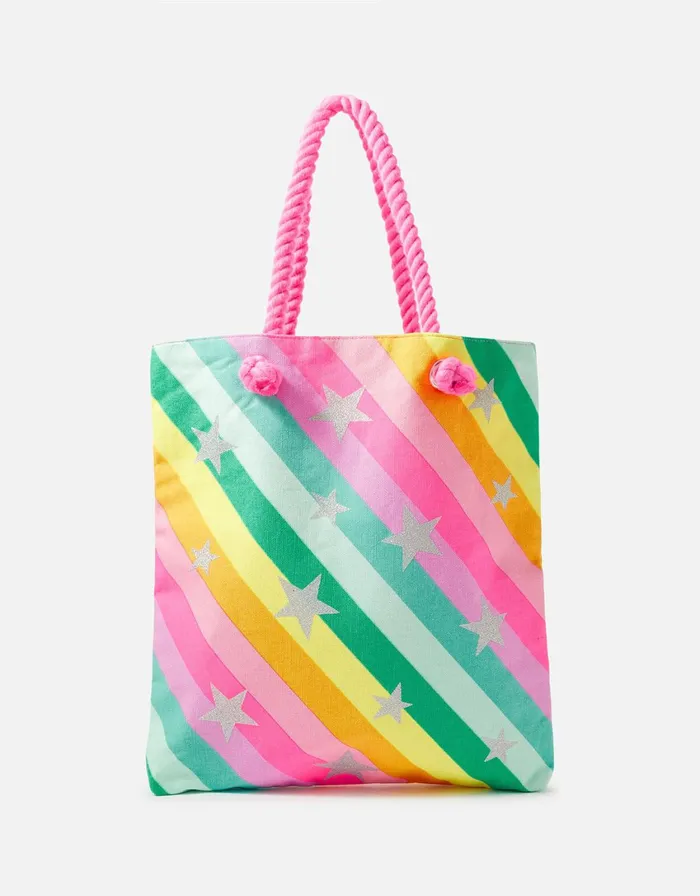 Accessorize Girls Rainbow Stripe Shopper Bag Girls Bags