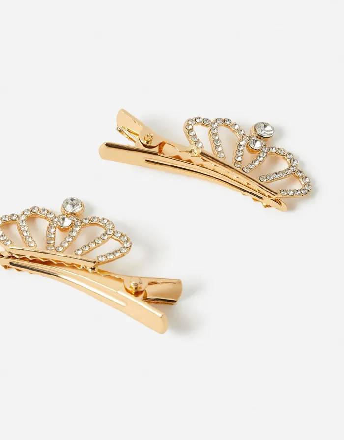 Accessorize Girls Tiara Salon Clip Twinset Girls Hair Accessories