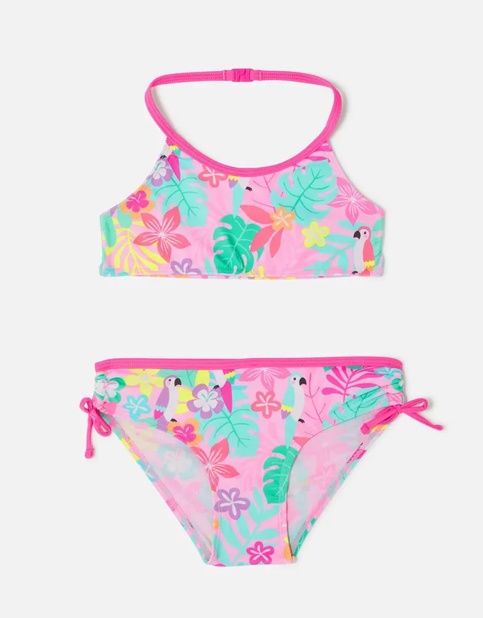 Accessorize Girls Tropical Print Bikini Multi Brightsmulti Girls Swimsuits And Swimming Costumes