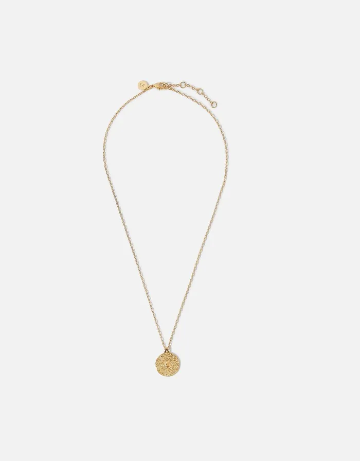 Accessorize GoldPlated Aztec Coin Pendant Necklace Women Necklaces