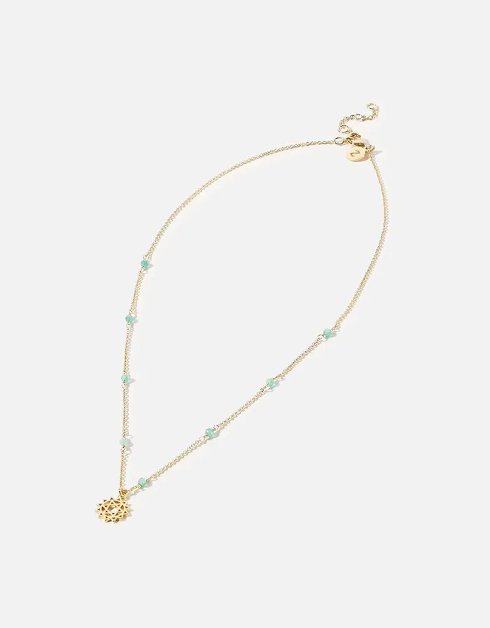 Accessorize GoldPlated Beaded Heart Chakra Necklace Women Necklaces