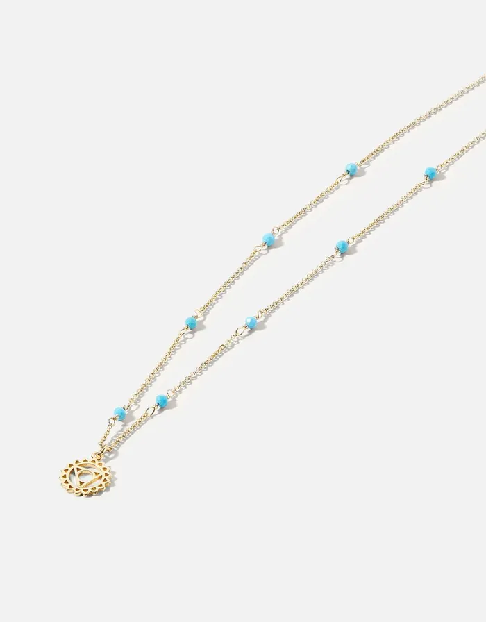 Accessorize GoldPlated Beaded Throat Chakra Necklace Women Necklaces