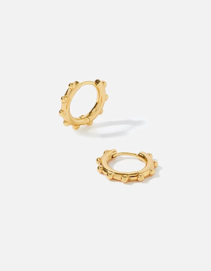 Accessorize GoldPlated Bobble Huggie Hoops Women Earrings