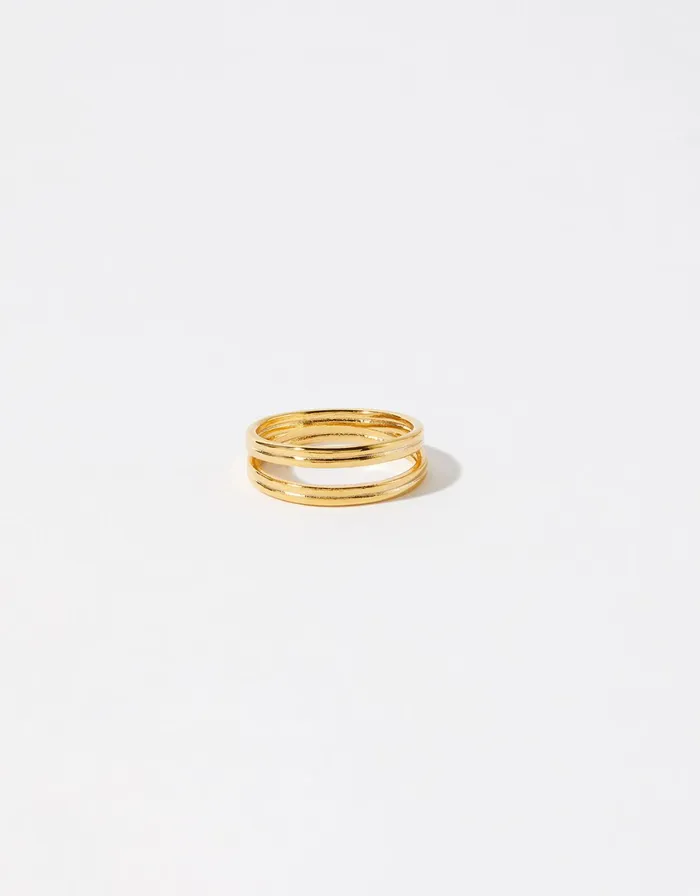 Accessorize GoldPlated Double Band Ring Gold Gold Women Rings