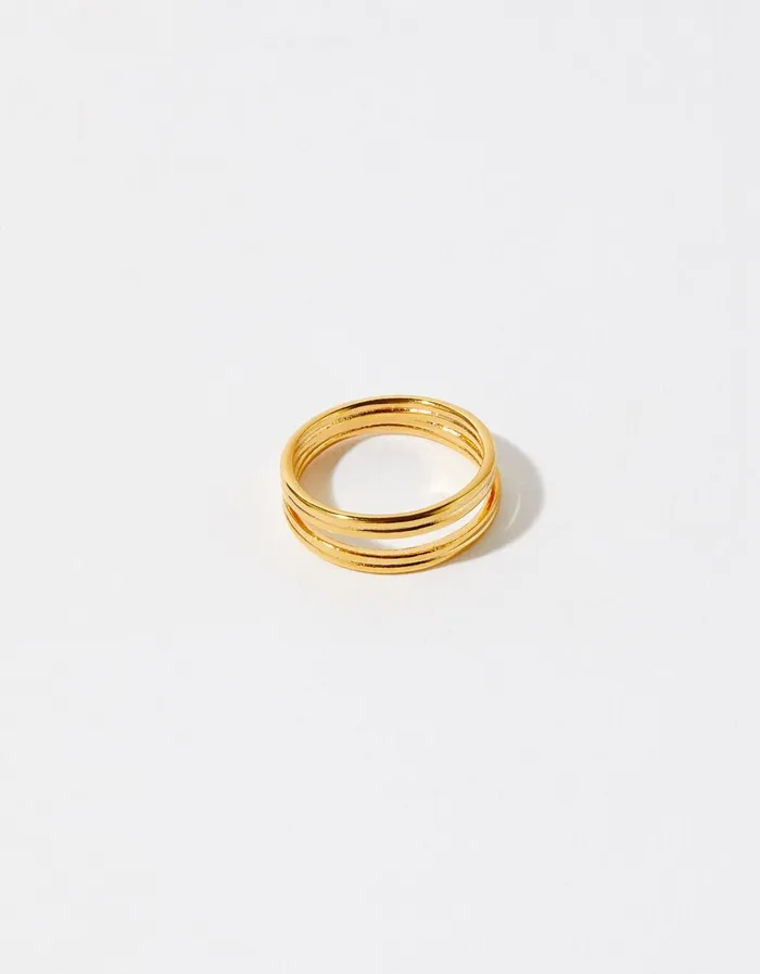Accessorize GoldPlated Double Band Ring Gold Gold Women Rings