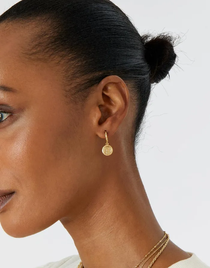 Accessorize GoldPlated Heirloom Coin Hoop Earrings Women Earrings