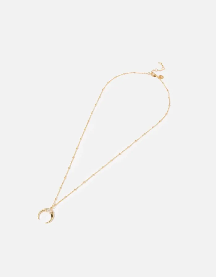 Accessorize GoldPlated Horn Pendant Necklace Women Necklaces