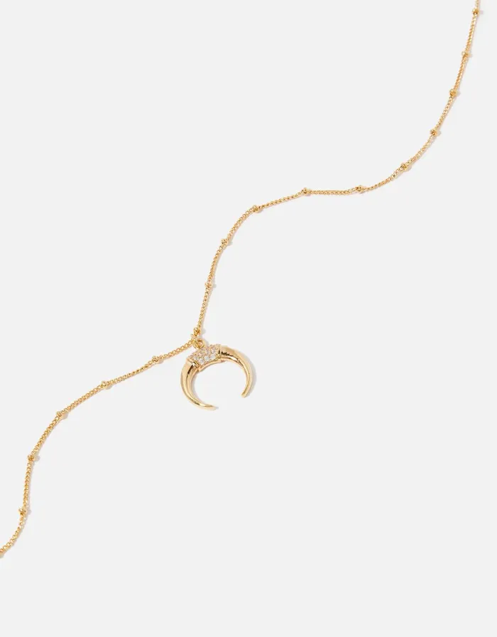 Accessorize GoldPlated Horn Pendant Necklace Women Necklaces