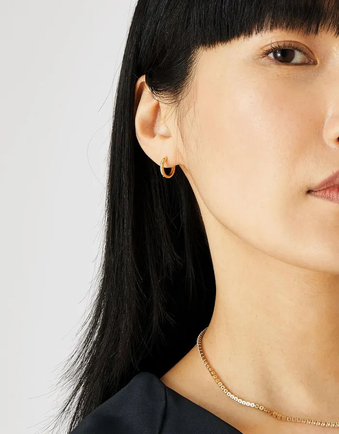 Accessorize GoldPlated Plain Huggie Hoop Earrings Women Earrings