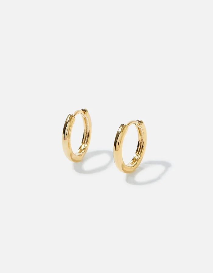 Accessorize GoldPlated Plain Huggie Hoop Earrings Women Earrings