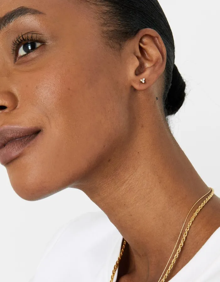 Accessorize GoldPlated Single Sparkle Stud Flat Back Earring Women Earrings