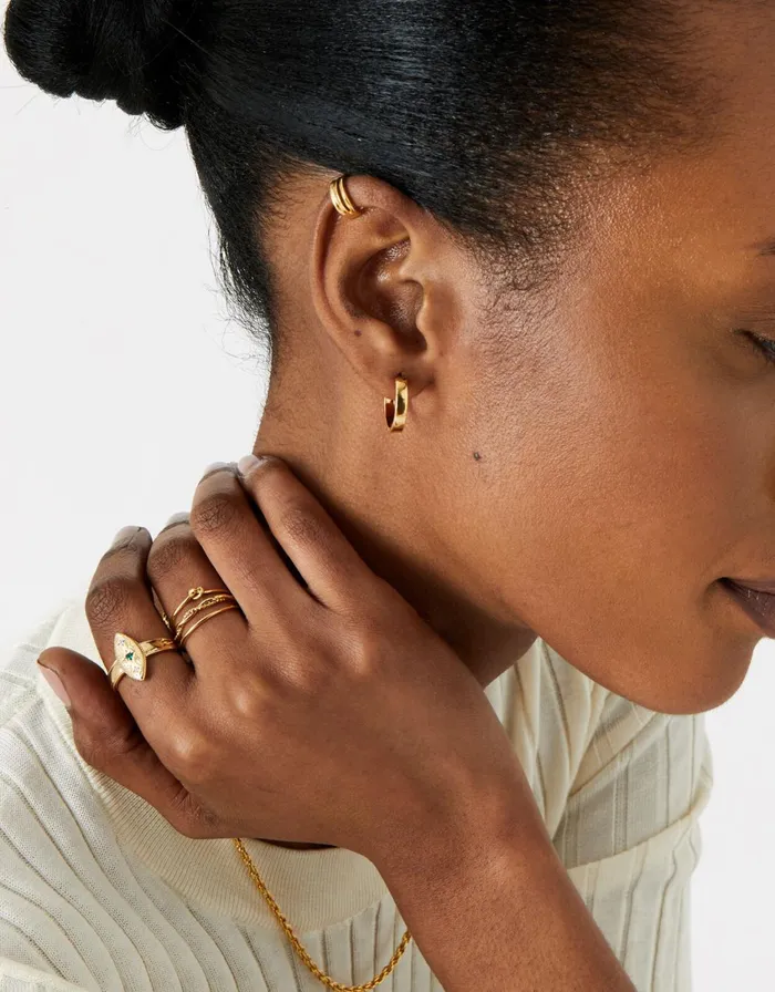 Accessorize GoldPlated Square Edge Hoop Earrings Women Earrings