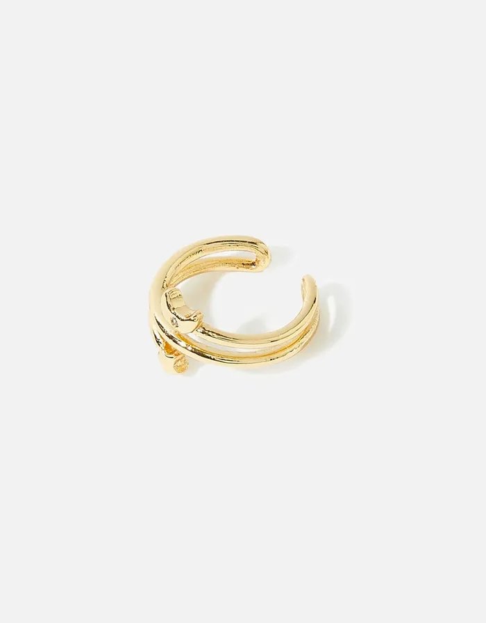 Accessorize GoldPlated Star And Moon Ear Cuff Women Earrings