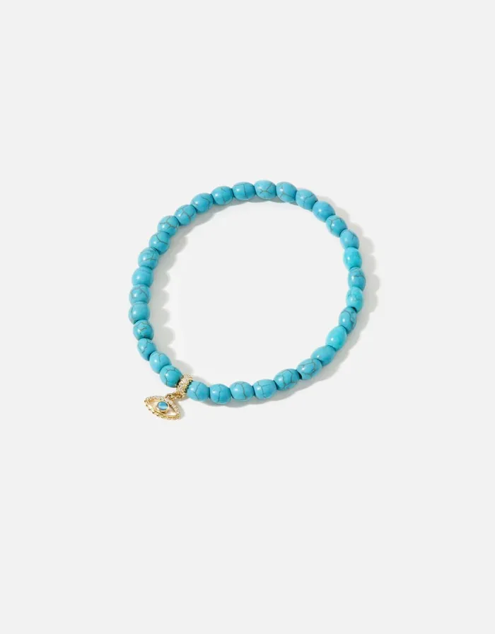 Accessorize GoldPlated Turquoise Power Stone Bracelet Women Bracelets