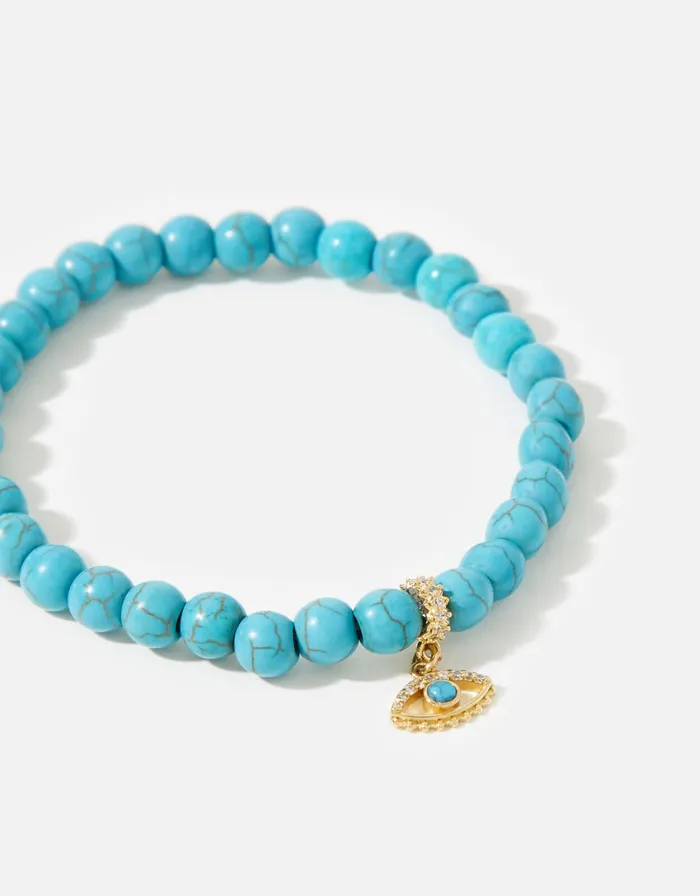 Accessorize GoldPlated Turquoise Power Stone Bracelet Women Bracelets