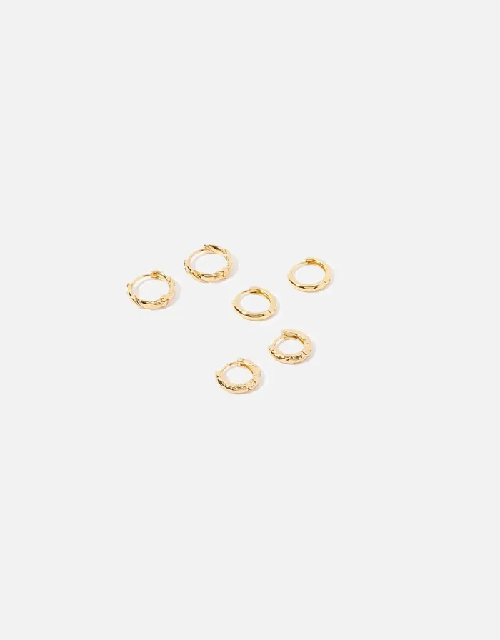 Accessorize GoldPlated Twist Hoop Set Women Earrings