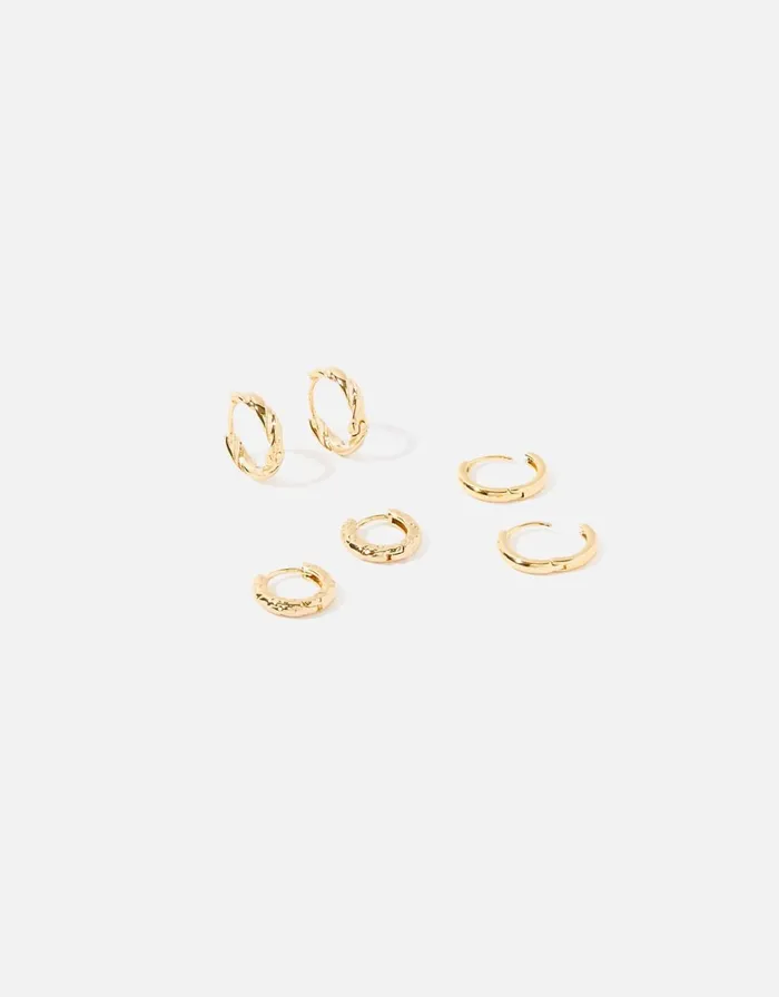 Accessorize GoldPlated Twist Hoop Set Women Earrings
