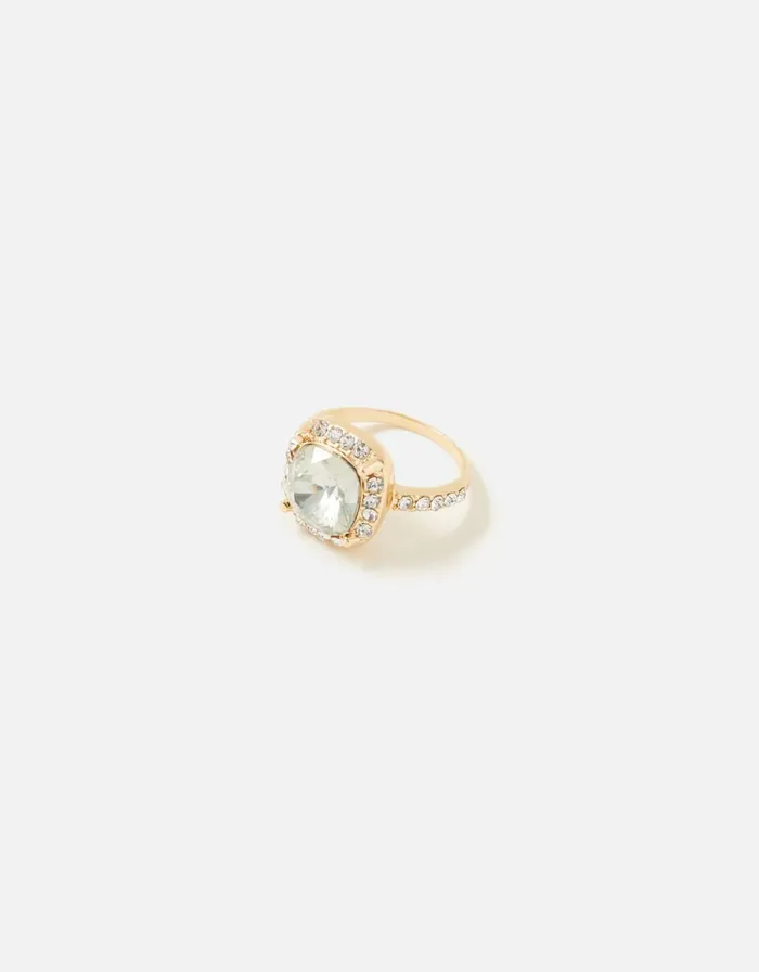 Accessorize Halo Crystal Ring White Crystal Women Rings