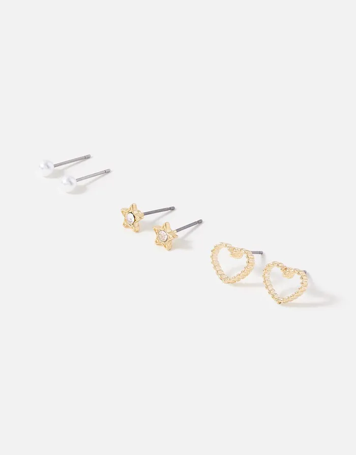 Accessorize Heart Stud Set Women Earrings