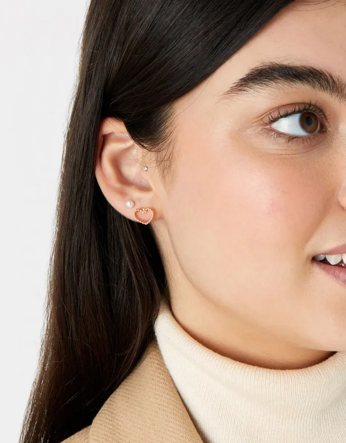Accessorize Heart Stud Set Women Earrings
