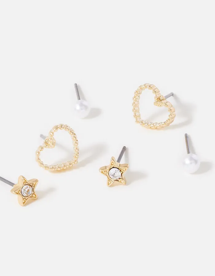 Accessorize Heart Stud Set Women Earrings