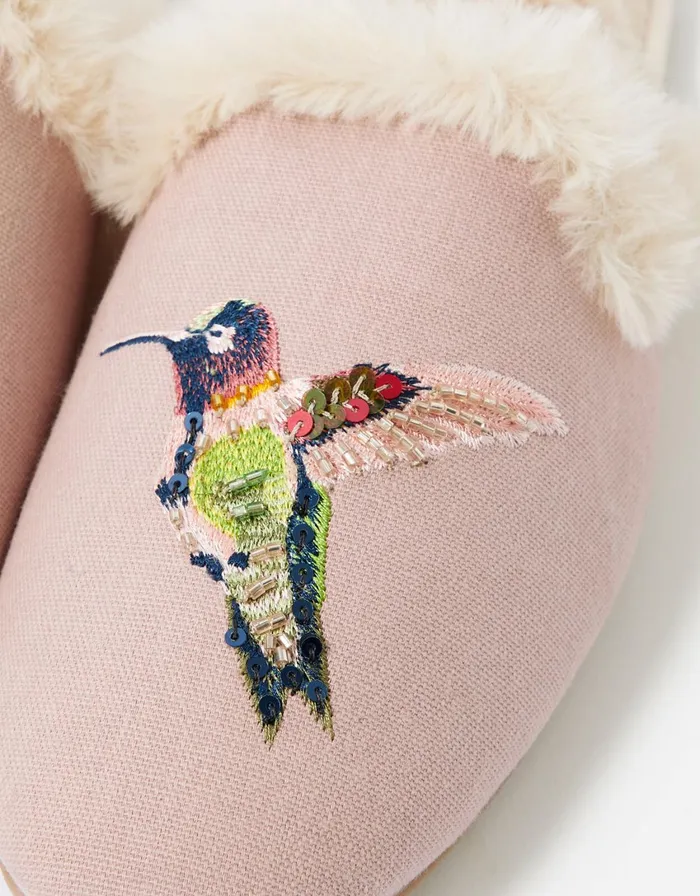 Accessorize Hummingbird Embroidered Slippers Multi Pastelmulti Women Slippers