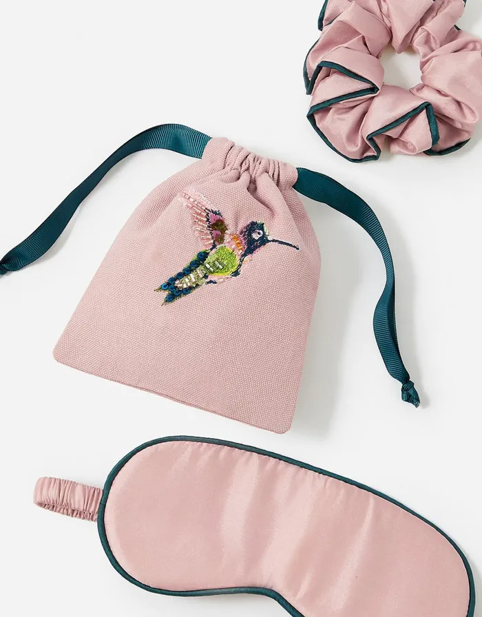 Accessorize Hummingbird Eye Mask And Scrunchie Set WWF Collaboration Women Hair Accessories