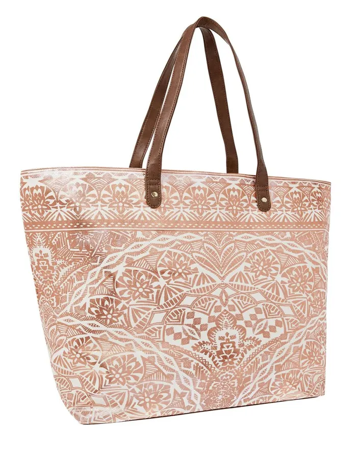 Accessorize Kea Metallic Print Beach Tote Bag Women Tote and Shopper Bags