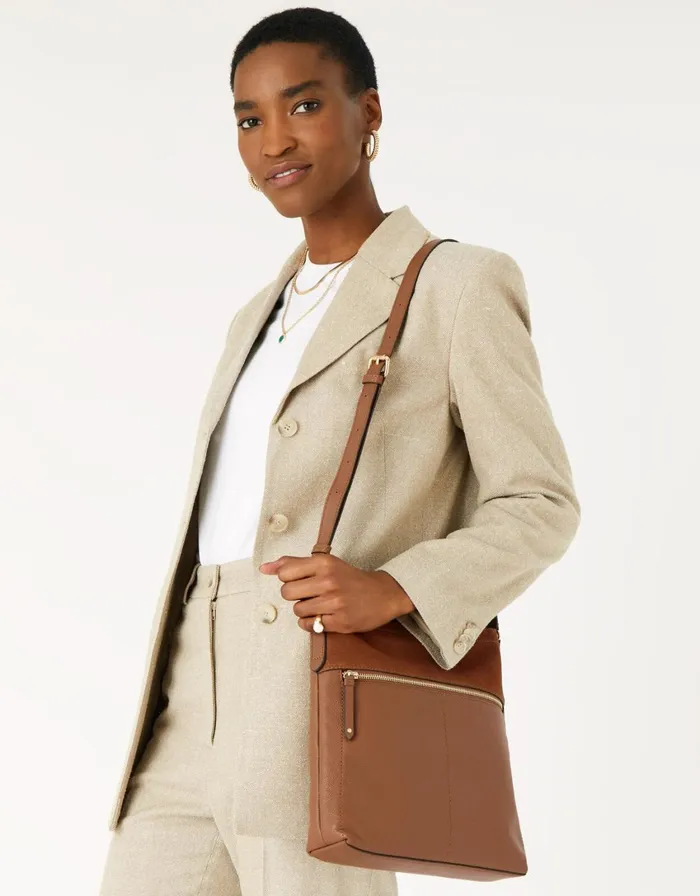 Accessorize Large Leather CrossBody Bag Women Leather Bags