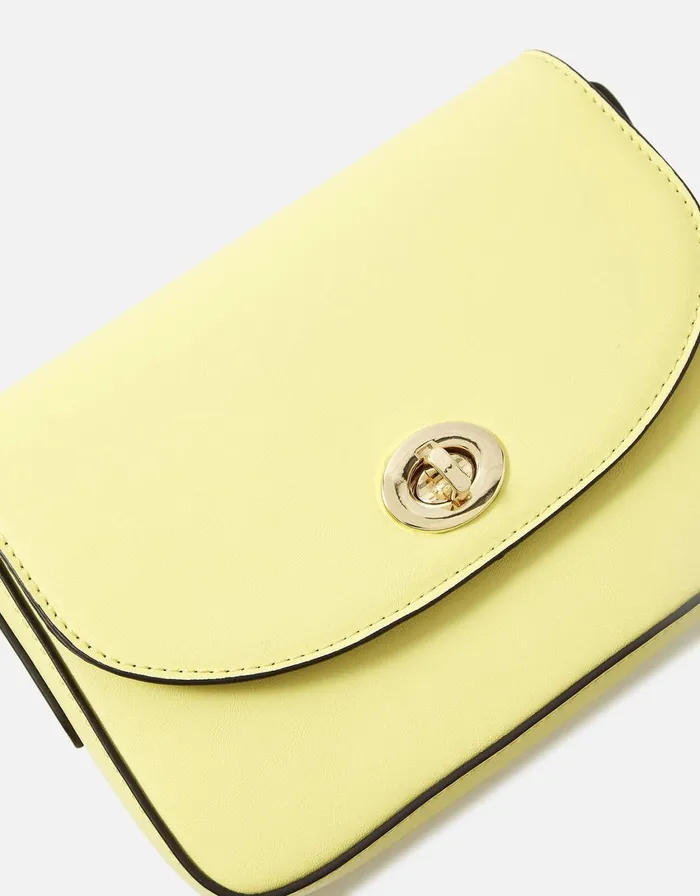 Accessorize Lexi Lock CrossBody Bag Yellow Yellow Women CrossBody Bags